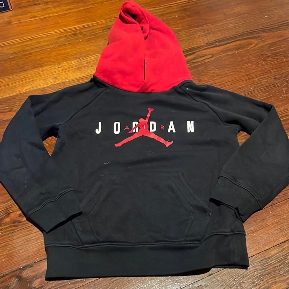 Air Jordan Kid’s Black and Red Hoodie Size M